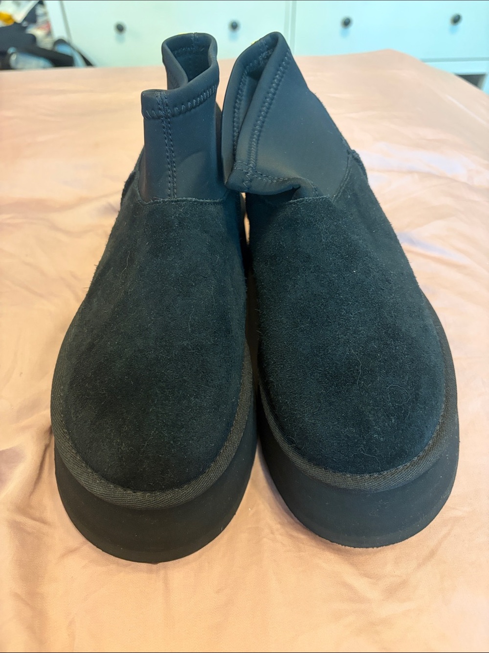 Women's Black Suede Ugg Platforms